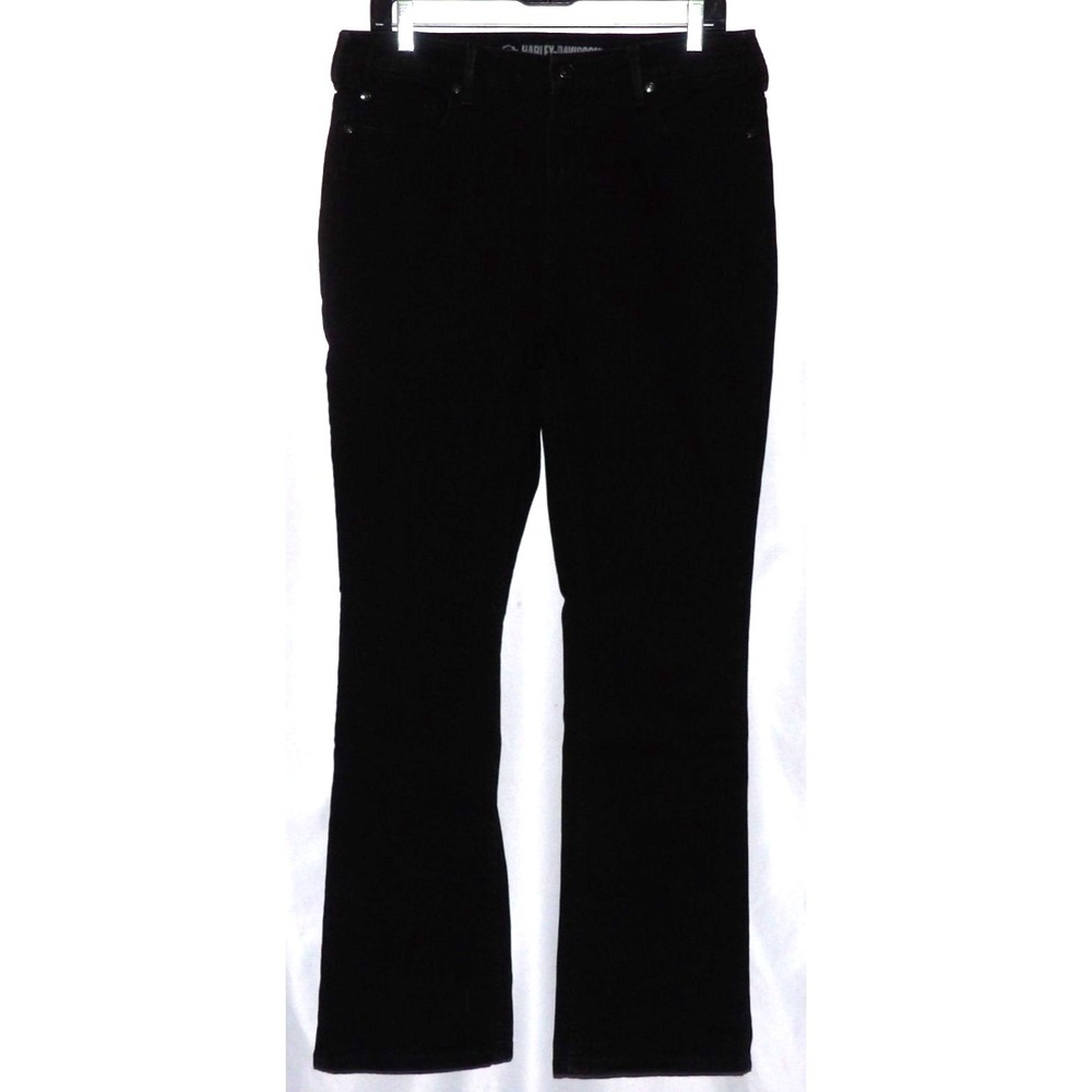 Harley Davidson Stretch Black High Rise Boot‎ Cut Denim Jeans Women's 32
